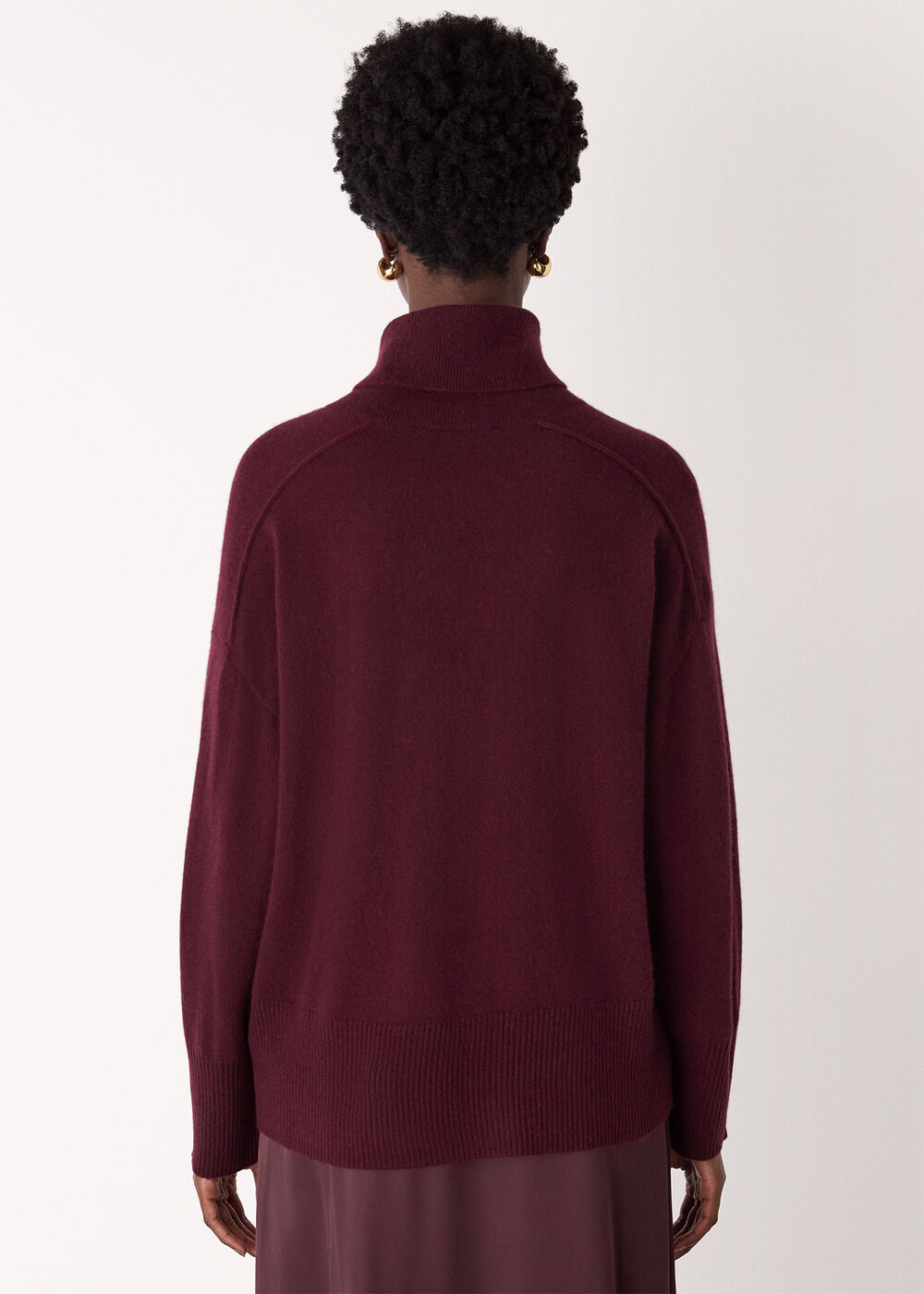 Cashmere Seam Roll Neck Knit