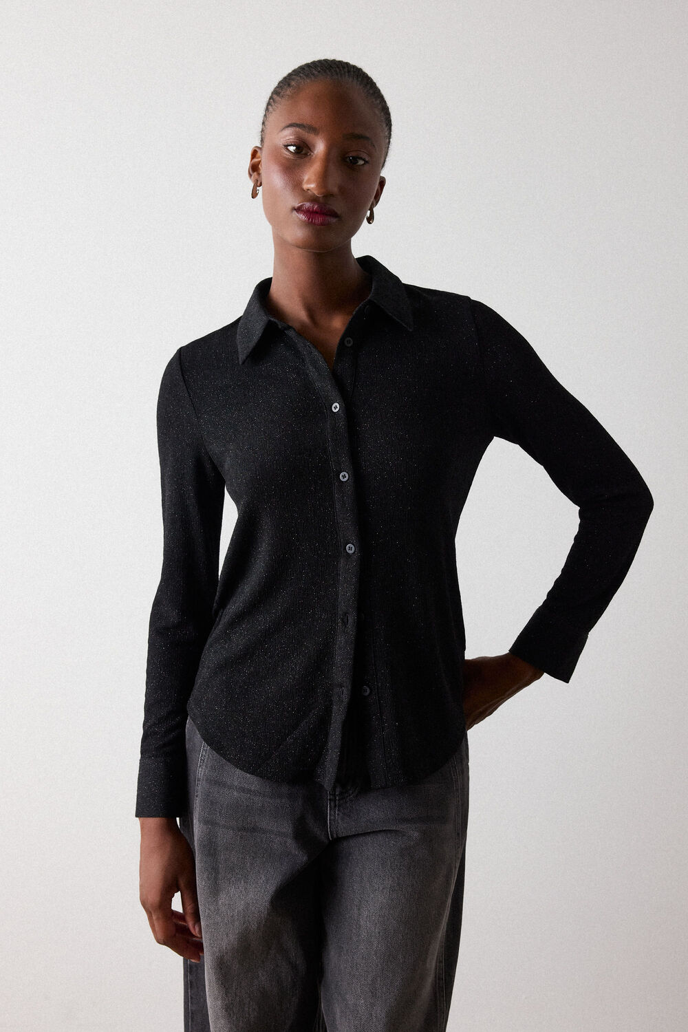 Black Eva Sparkle Shirt