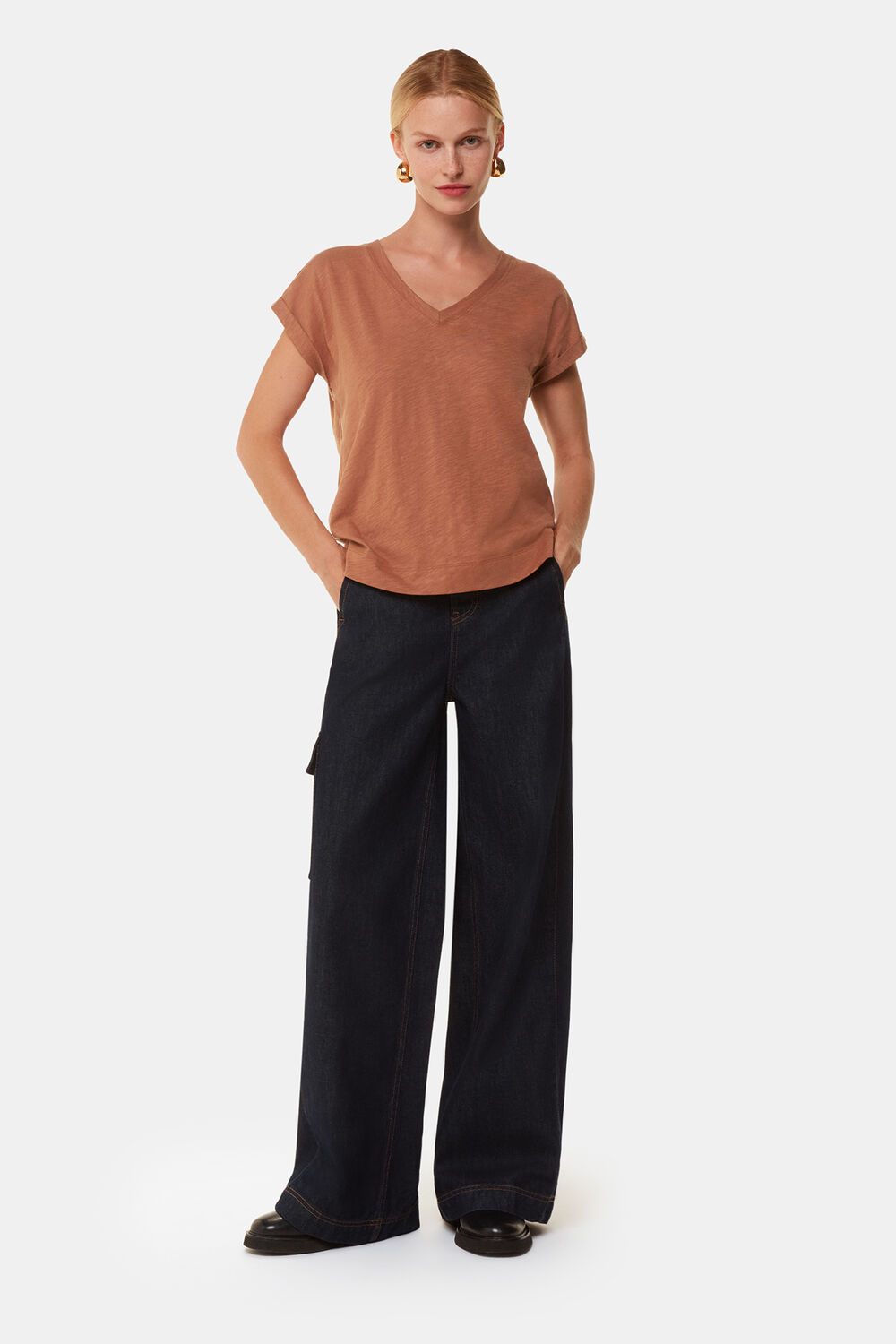 Willa V-Neck Cap Sleeve Tee
