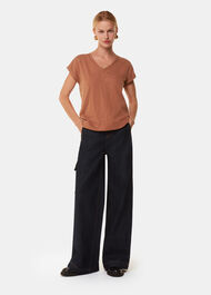 Willa V-Neck Cap Sleeve Tee