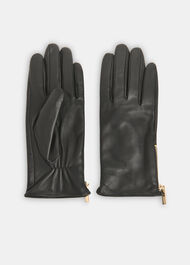 Zip Leather Gloves