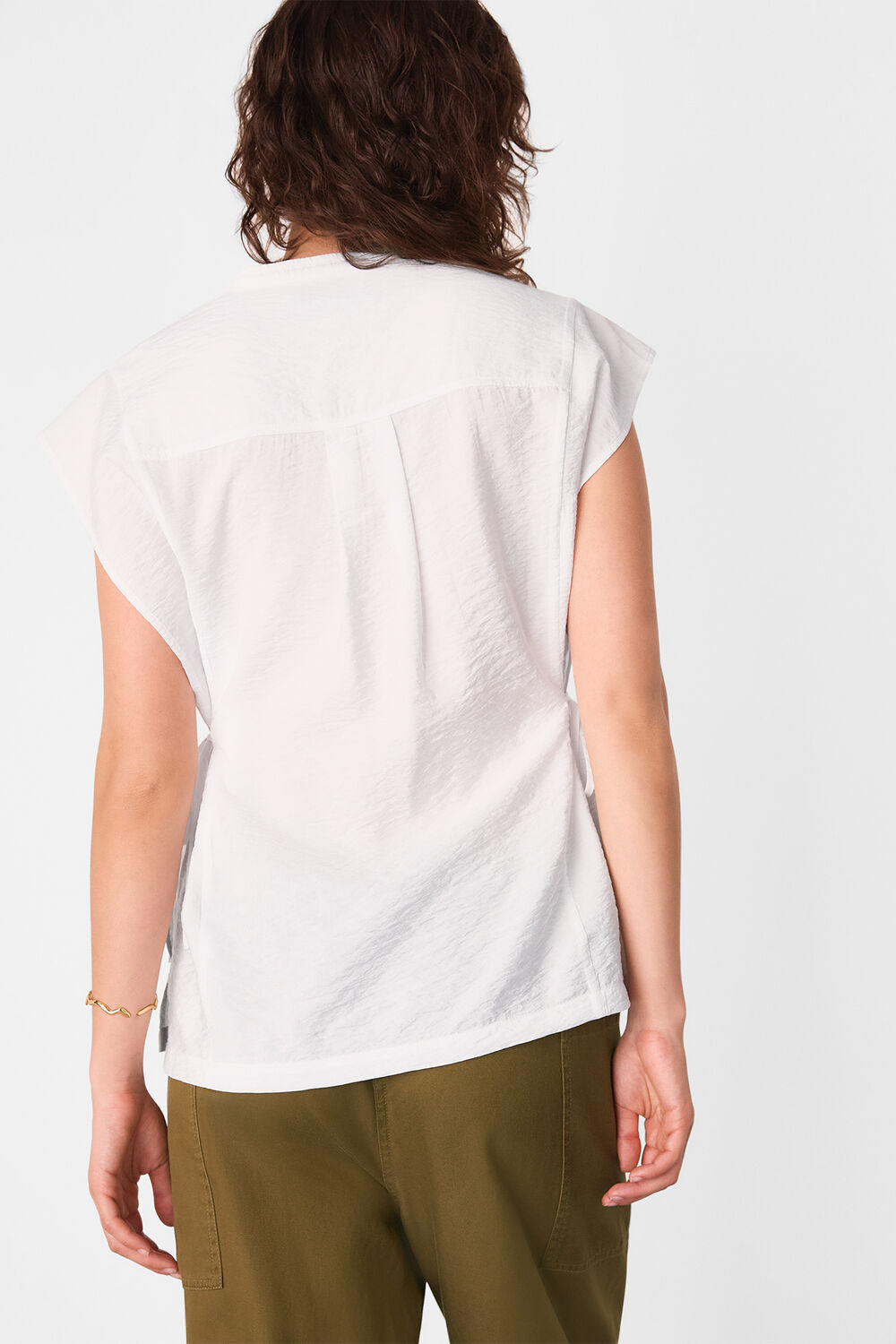 Button Down Tie Side Shirt