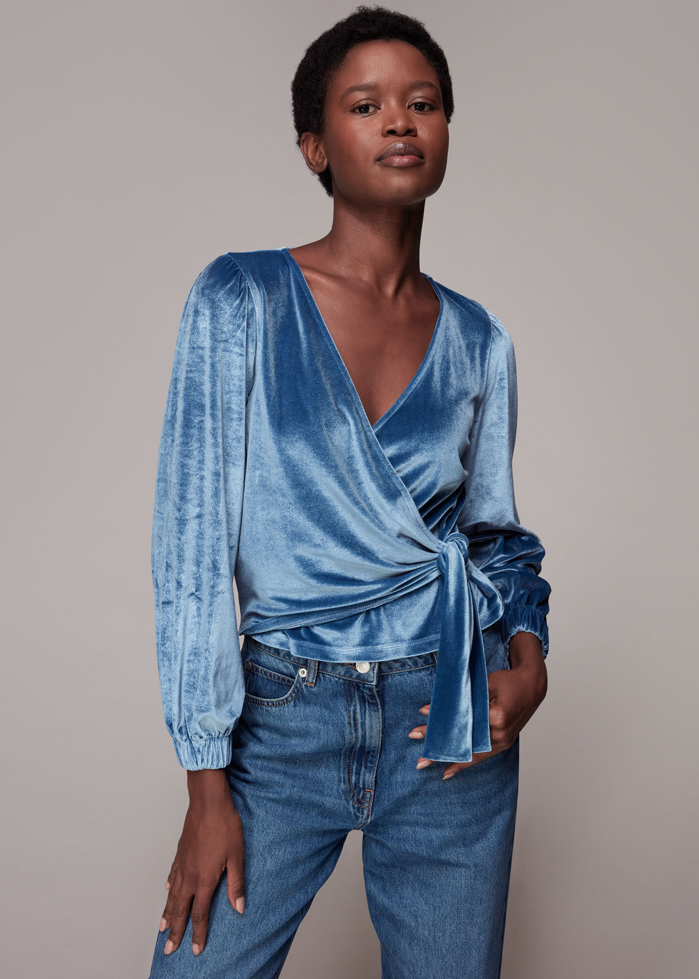 Silk shop wrap top