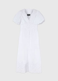 Cotton Broderie V Neck Dress