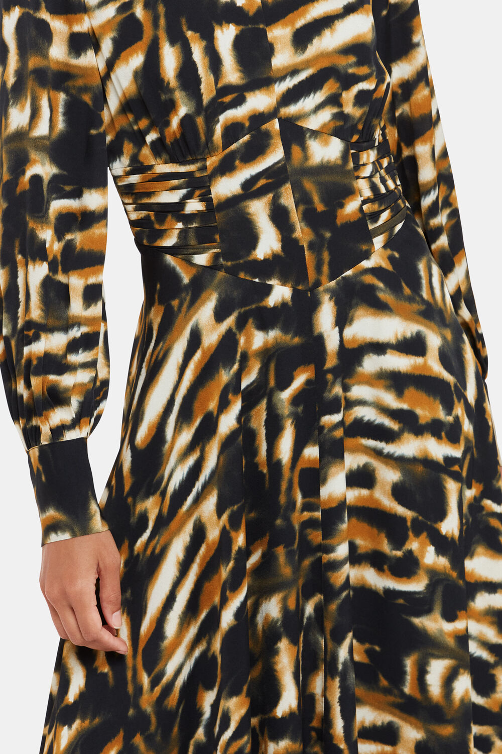 Smoke Print Gathered Dress