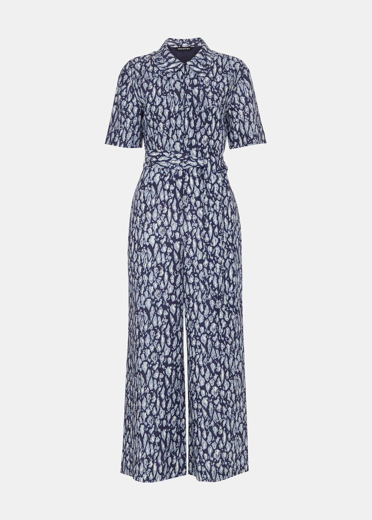 Leopard Linen Blend Jumpsuit