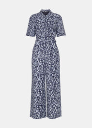 Leopard Linen Blend Jumpsuit