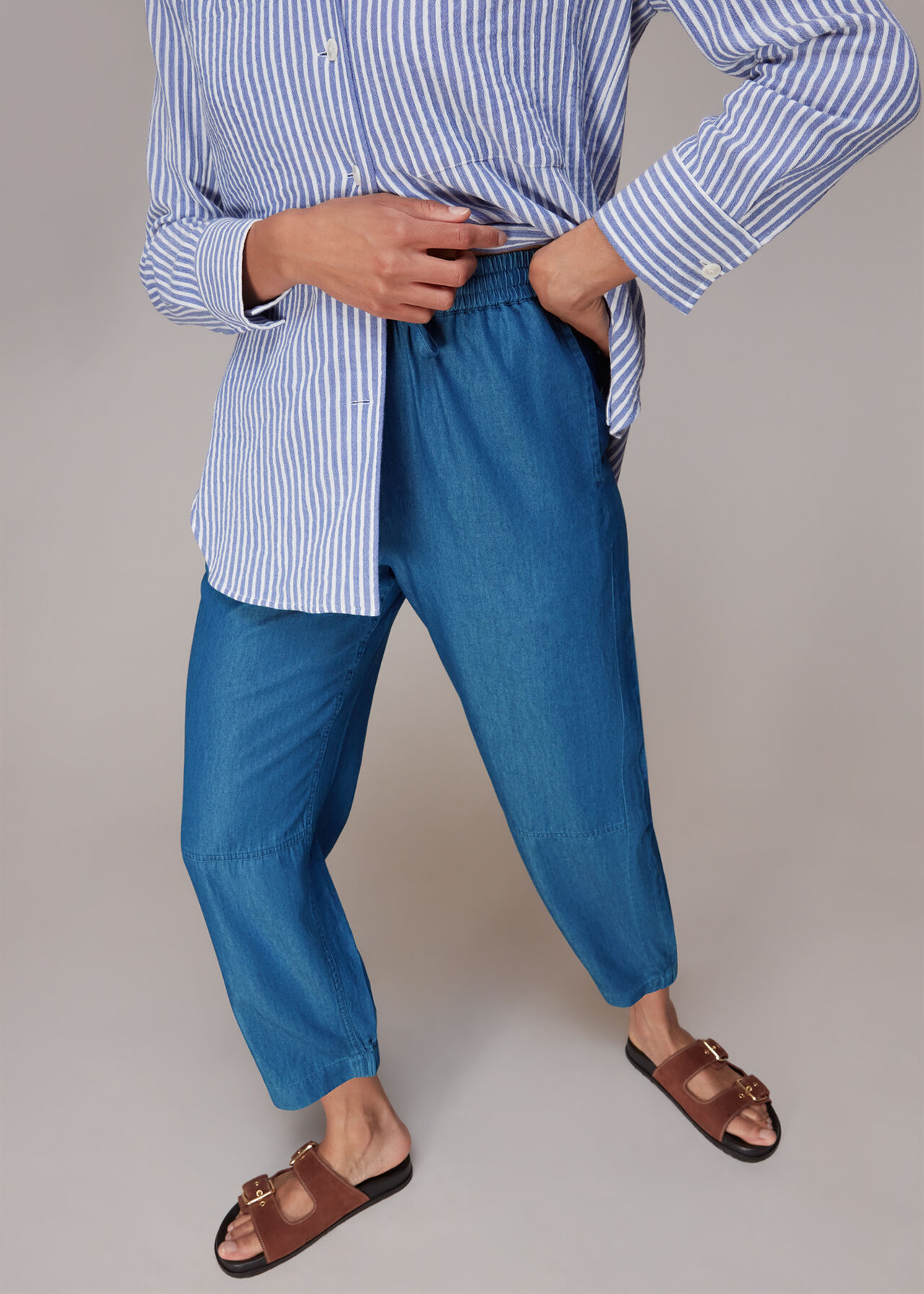 Lucy Chambray Barrel Trouser