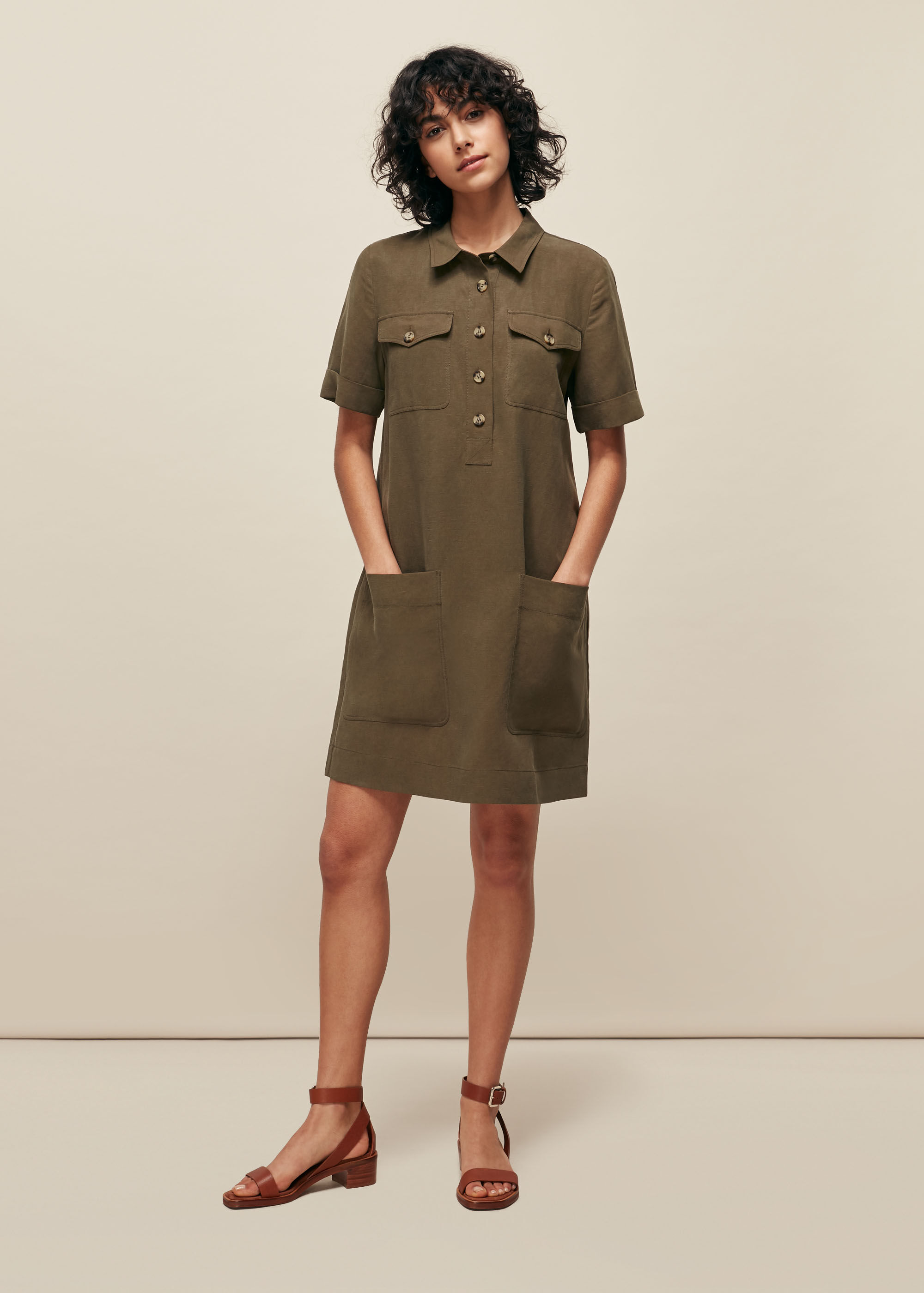 Whistles khaki dress on sale