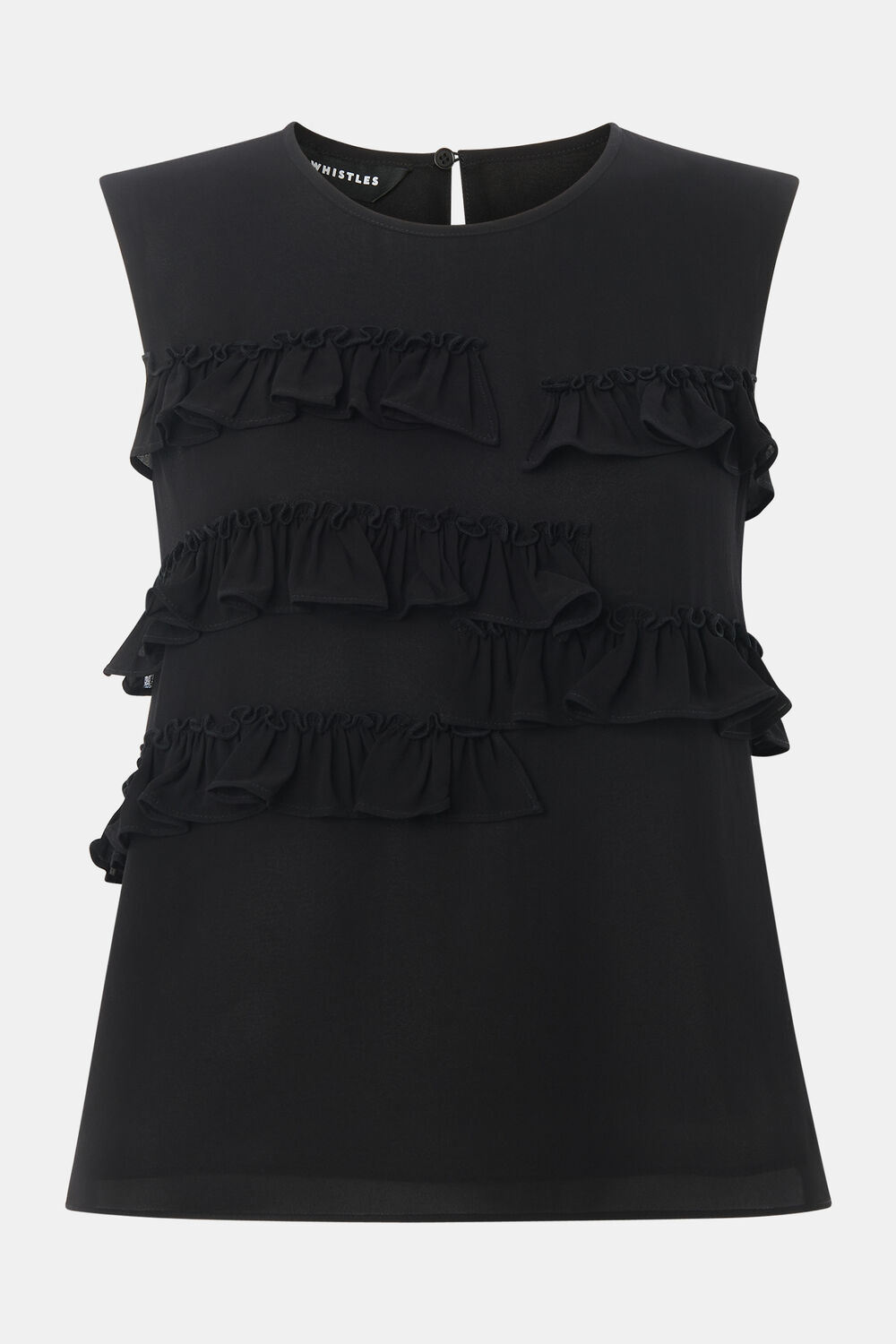 Black Frill Sleeveless Top