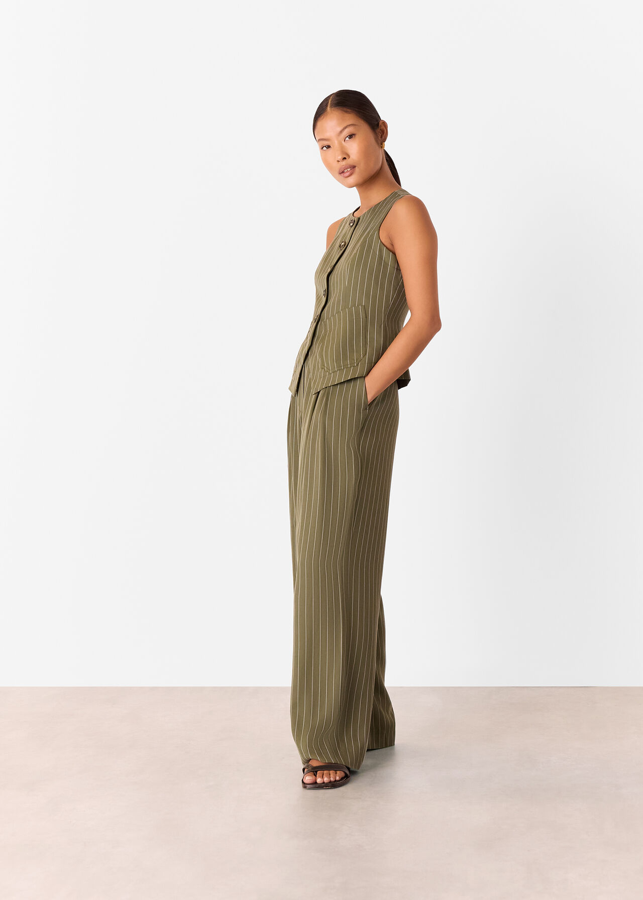 Petite Lottie Pinstripe Waistcoat