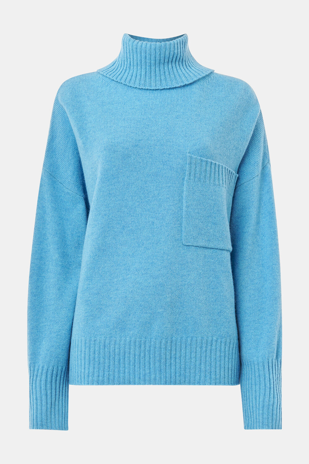 Wool Roll Neck Pocket Sweater