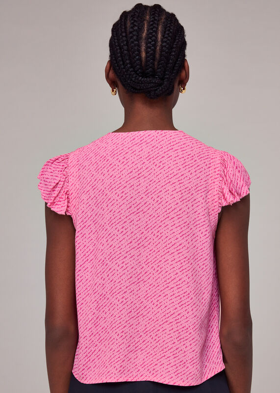 Pink Diagonal Fleck Top