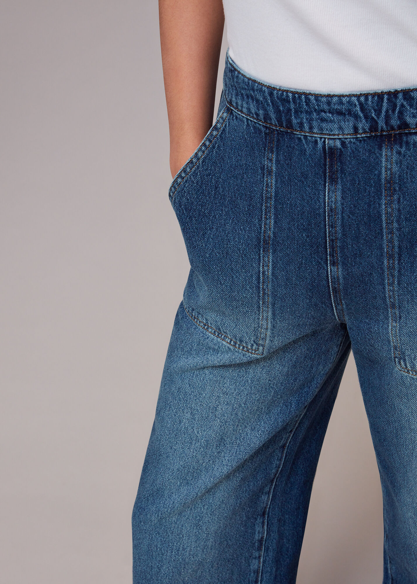 【WOOHWA】TASSEL ZIP SLIT DENIM Chitch Stagelight Studded Slim Tapered Skinny Jean - Vintage