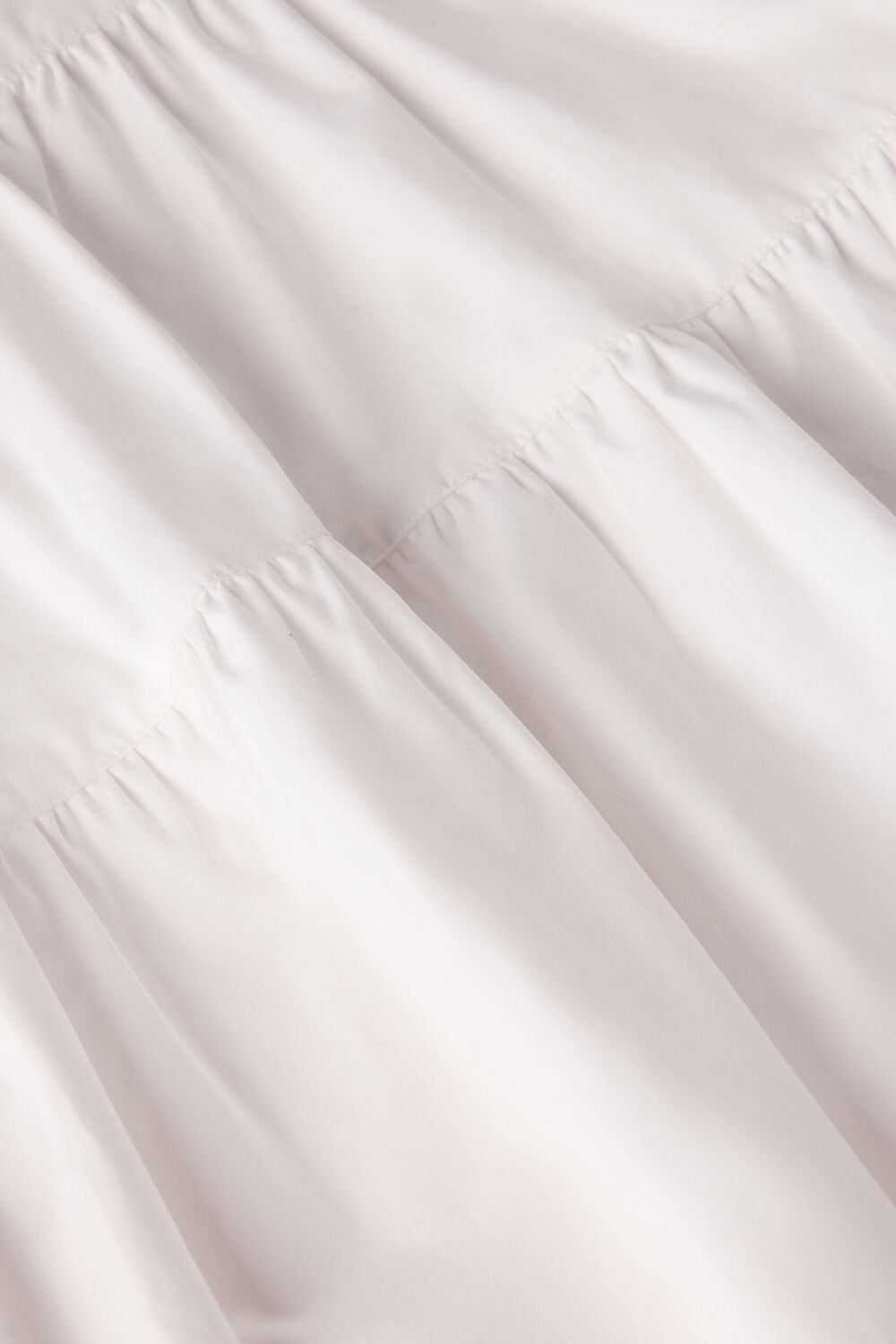White Tier Hem Cotton Skirt