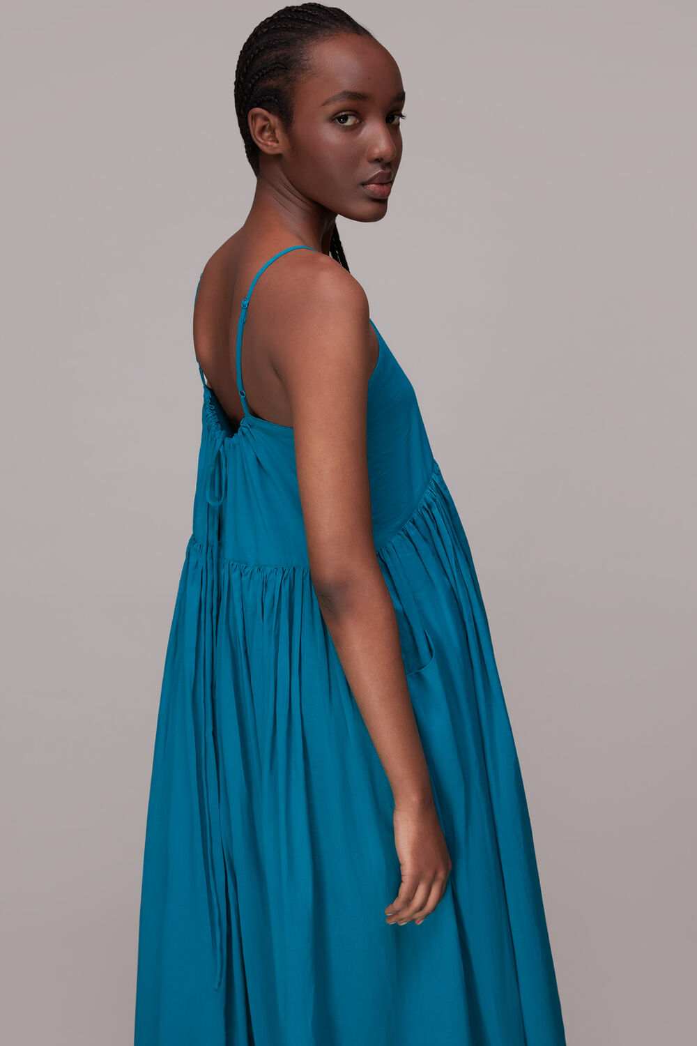 Turquoise Carmen Trapeze Dress