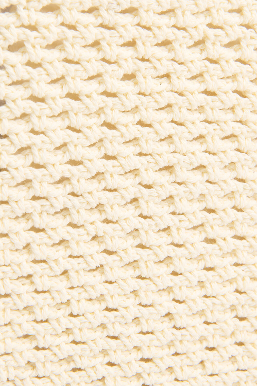 Cream Bamboo Handle Crochet Mini Bag