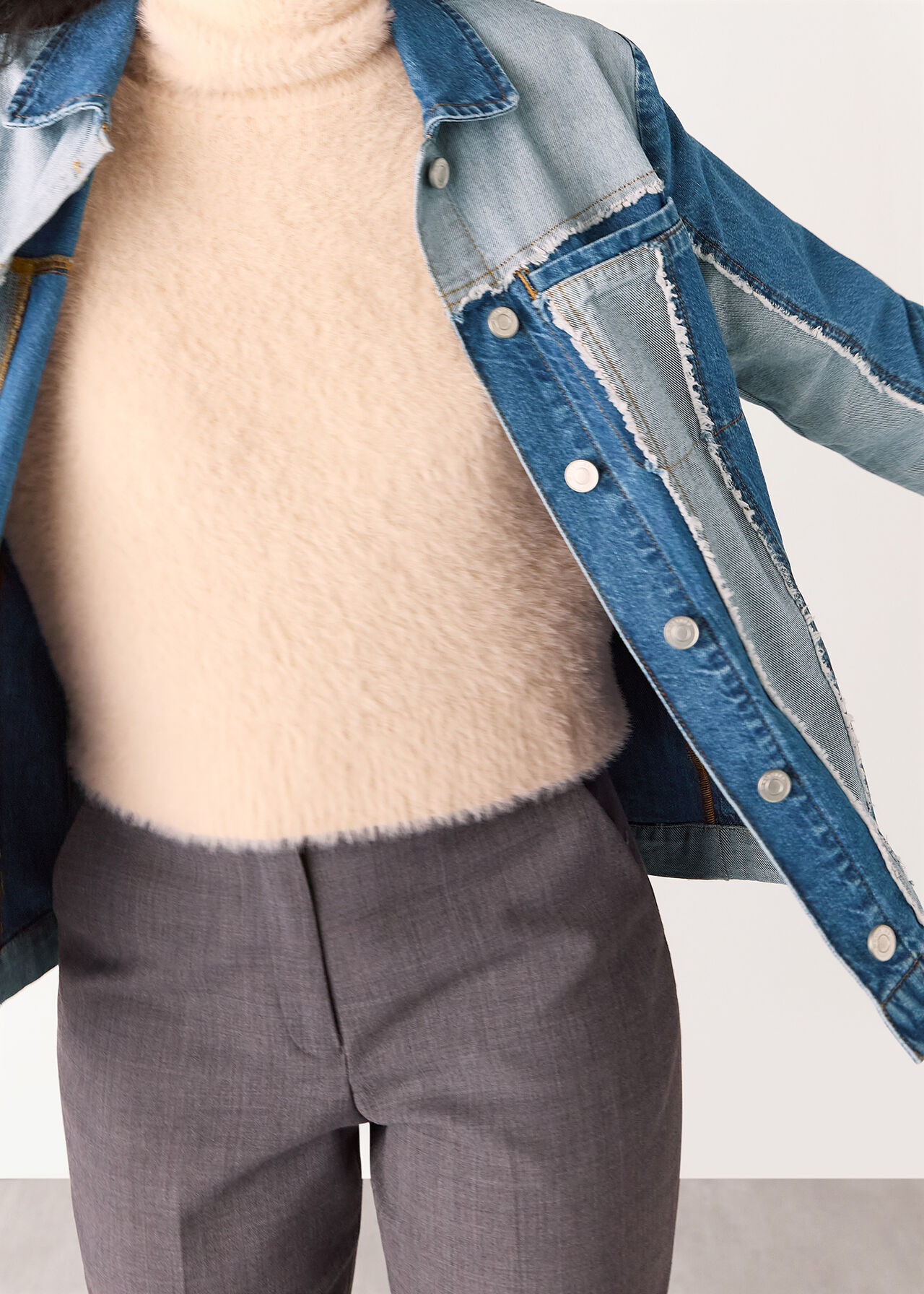 Denim Vertical Stripe Jacket