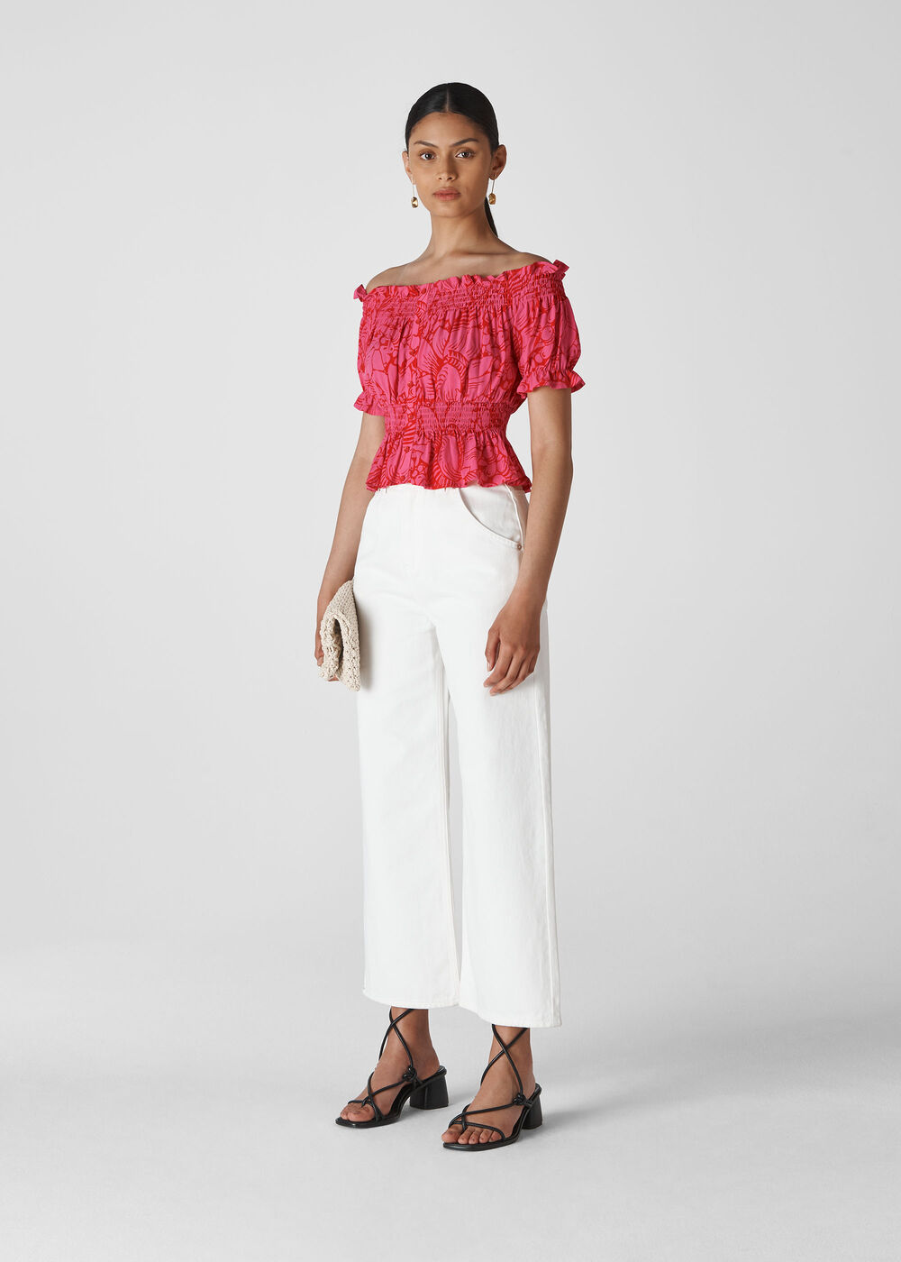 Sunflower Print Bardot Top