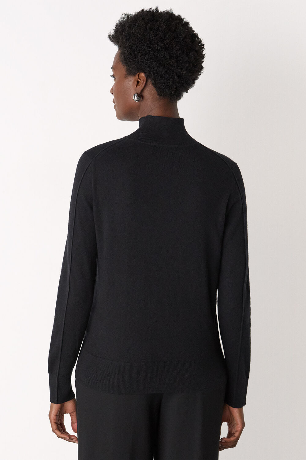 Fine Wool Mix Funnel Neck Knit