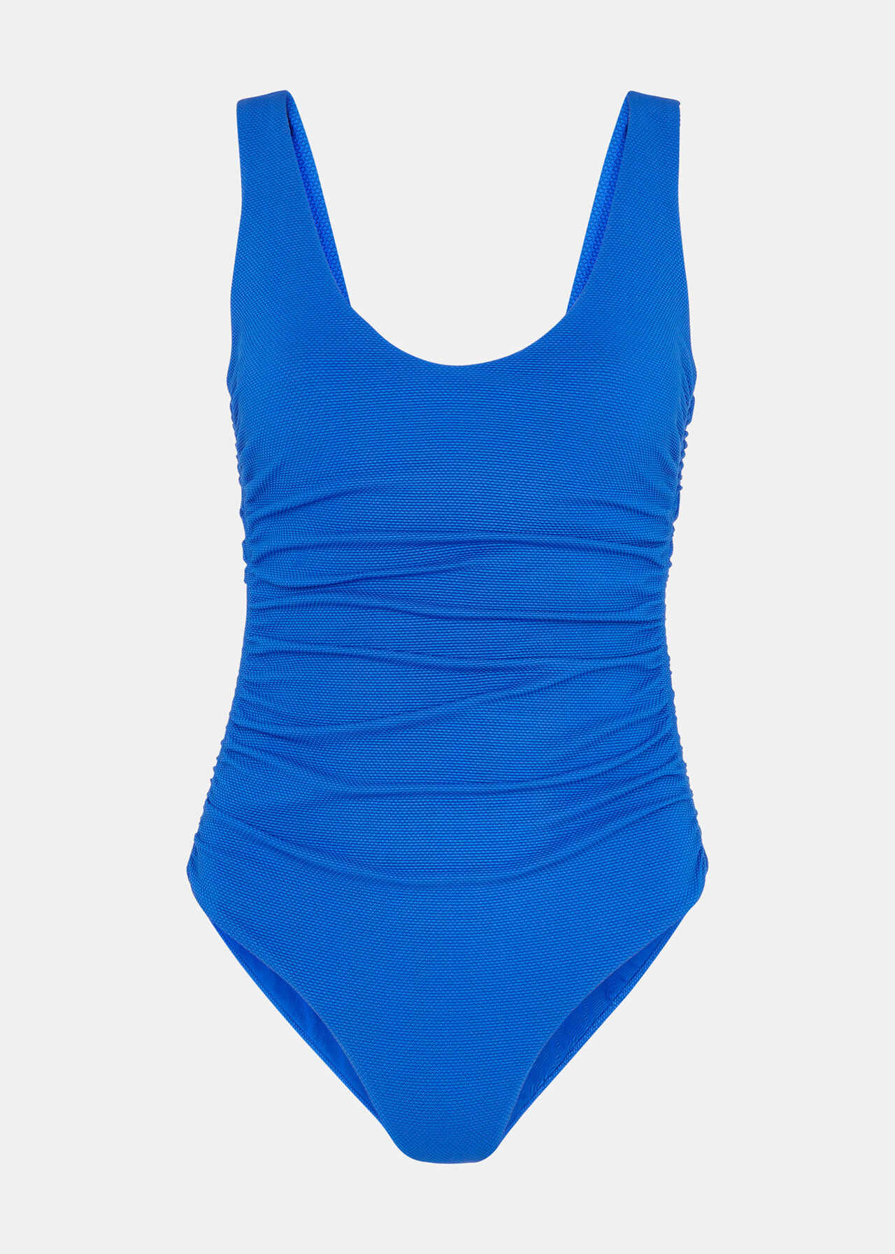 Textured Side Ruched Swimsuit