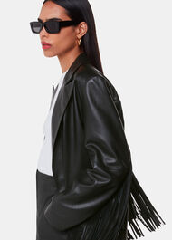 Gia Leather Fringed Jacket