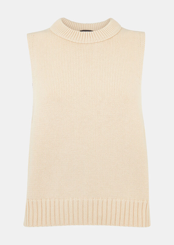 Ivory Indie Rib Detail Sweater Vest