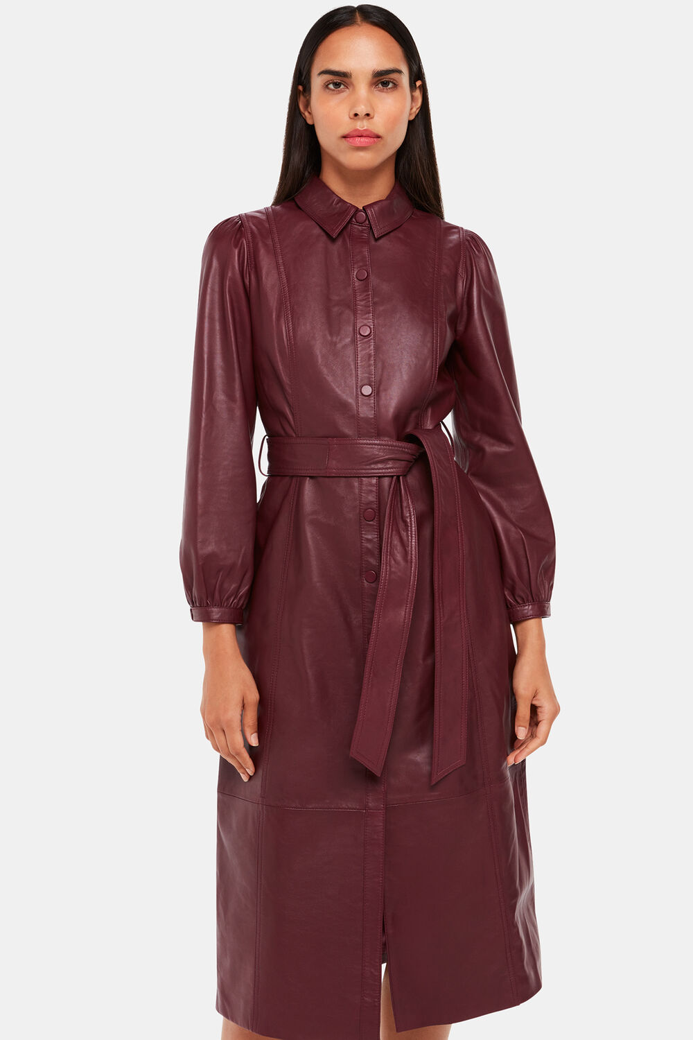 Phoebe Leather Shirt Dress