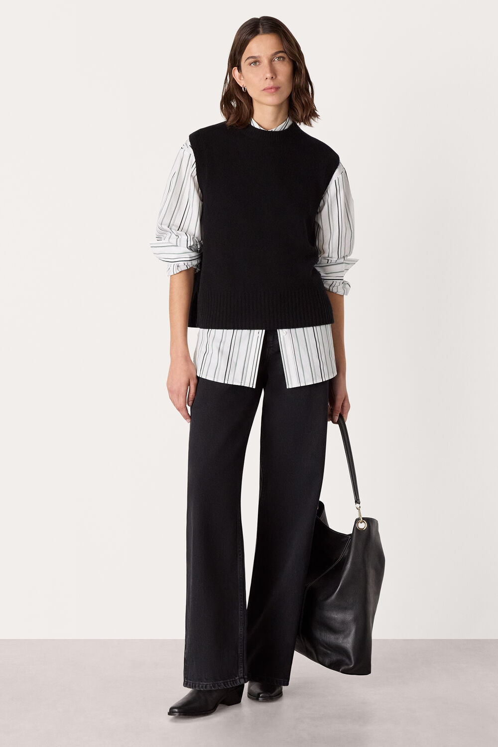 Mixed Stripe Oversized Shirt