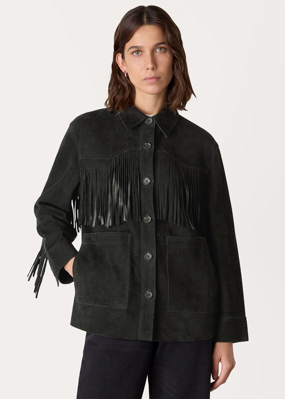 Black Tassel Suede Jacket