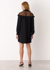 Lace Detail Crepe Mini Dress