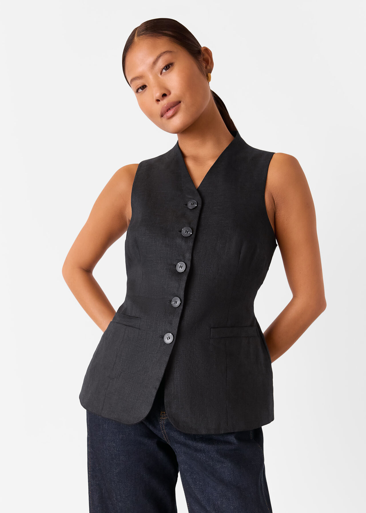 Petite Molly Linen Waistcoat