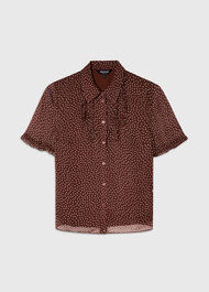 Polka Dot Sheer Sleeve Shirt