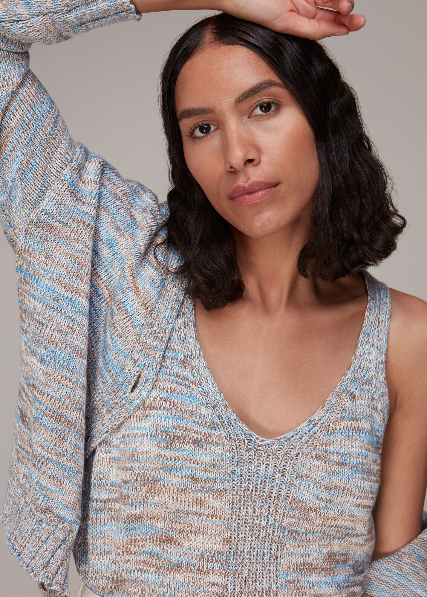 Blue/Multi Dakota Flecked Knitted Tank WHISTLES