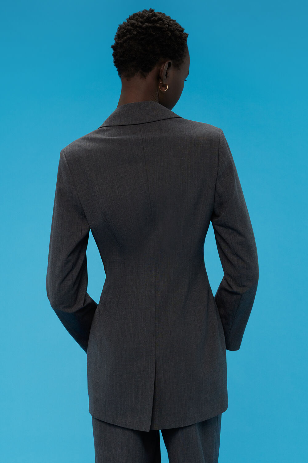 Grey Mia Elongated Waist Blazer
