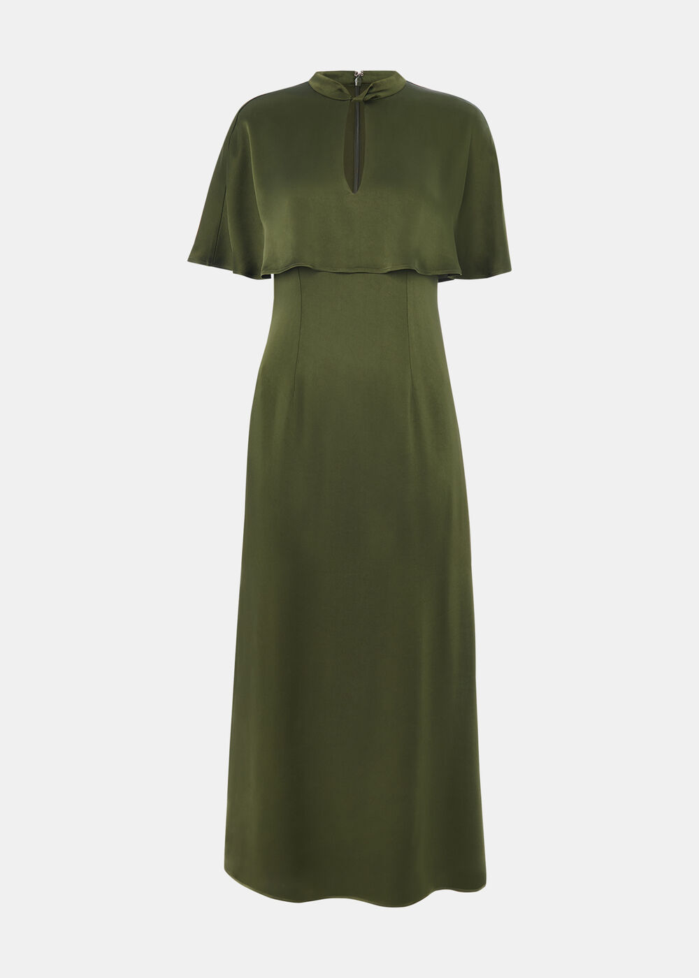 Cape Satin Midi Dress