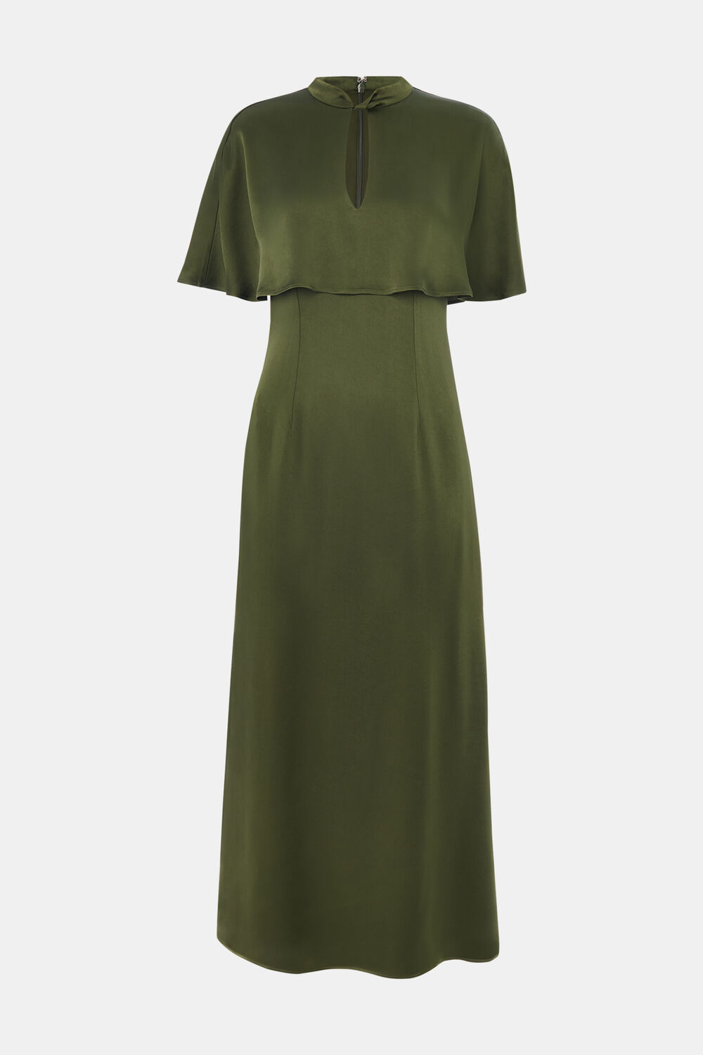 Cape Satin Midi Dress