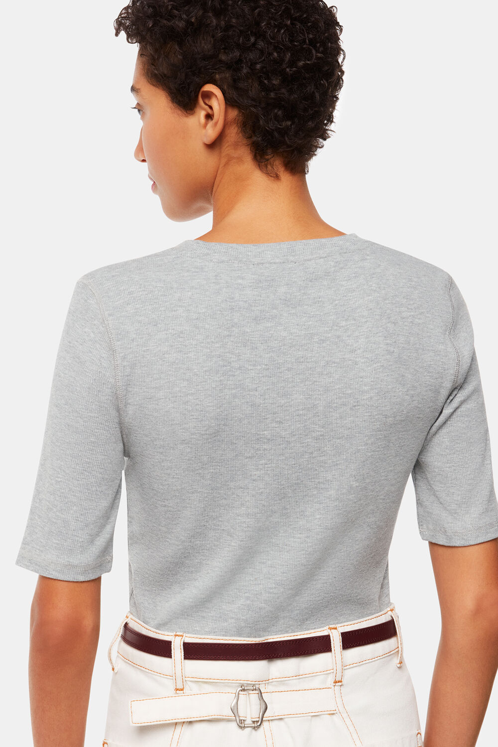 V Neck Ribbed T-Shirt