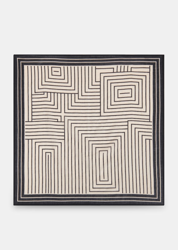 Ivory Angled Stripe Neckerchief