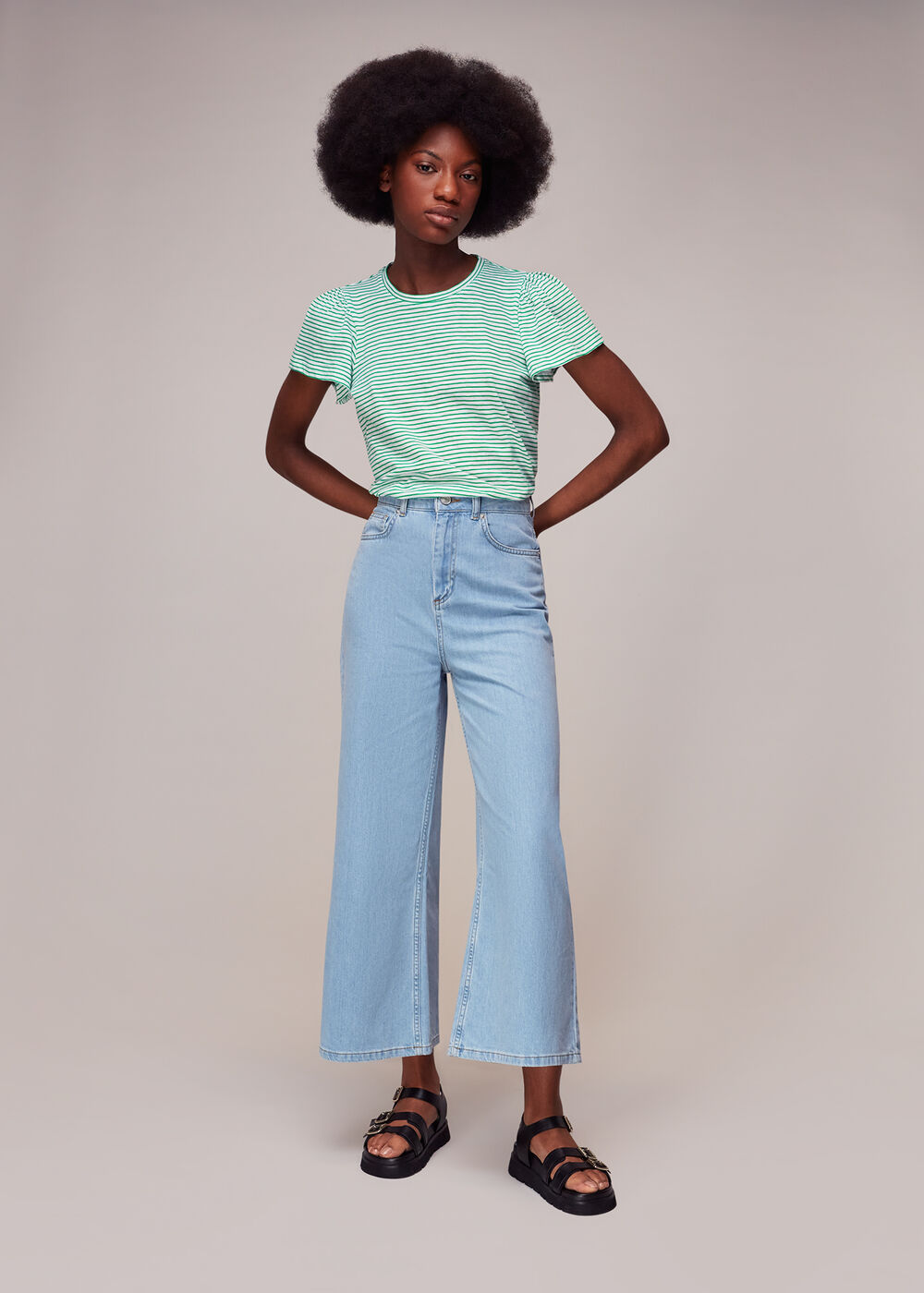Cotton Frill Stripe T-Shirt