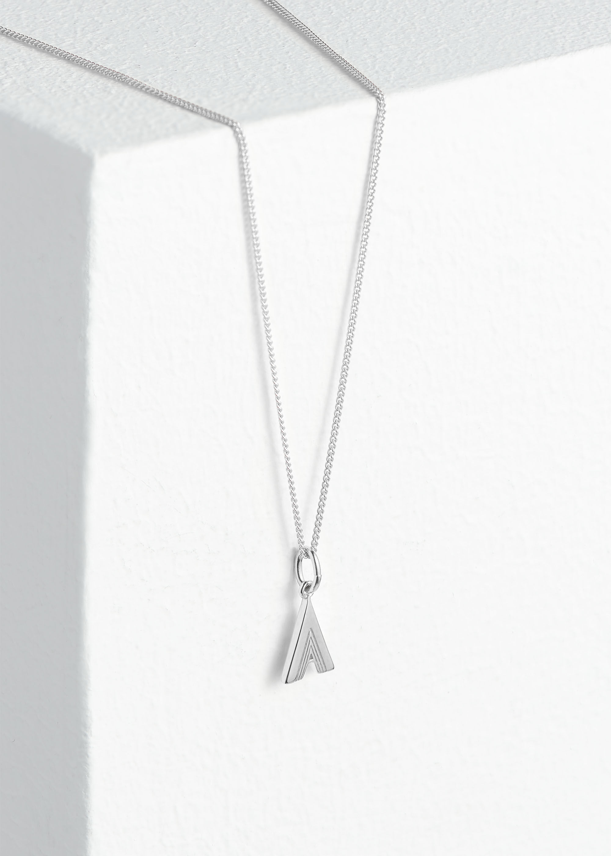 silver letter a necklace