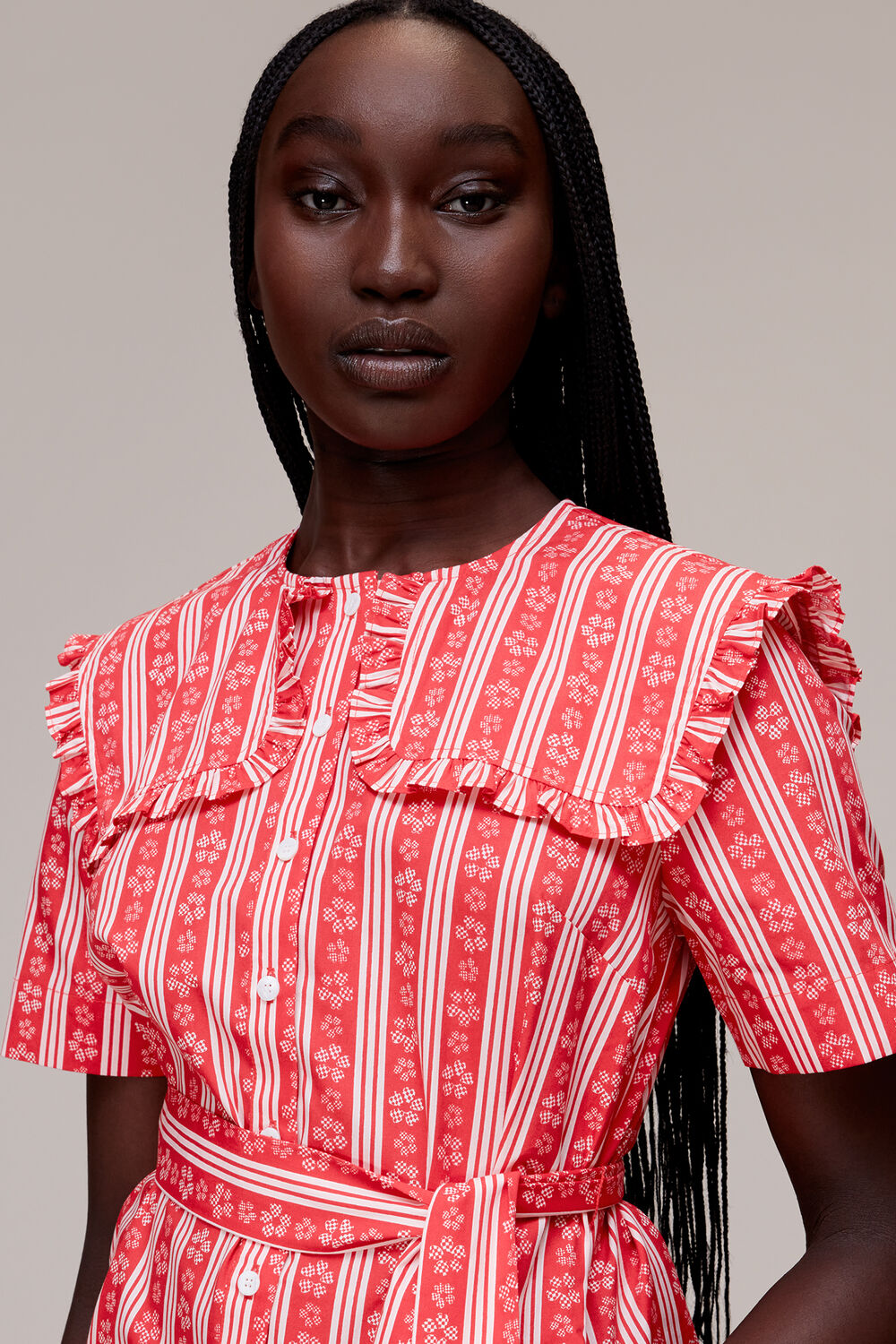 Stripe Collar Mini Dress