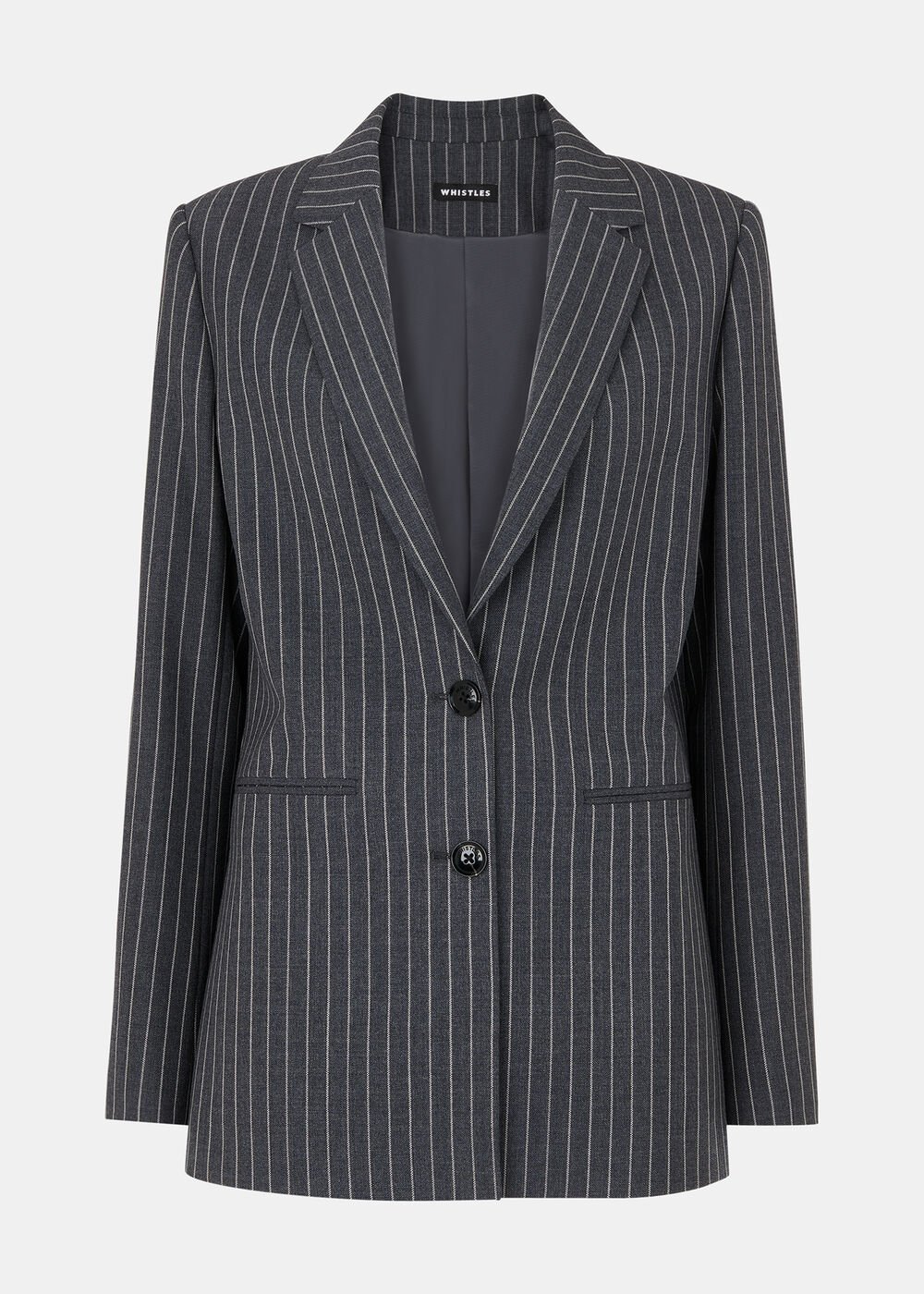 Isla Pinstripe Wool Blazer