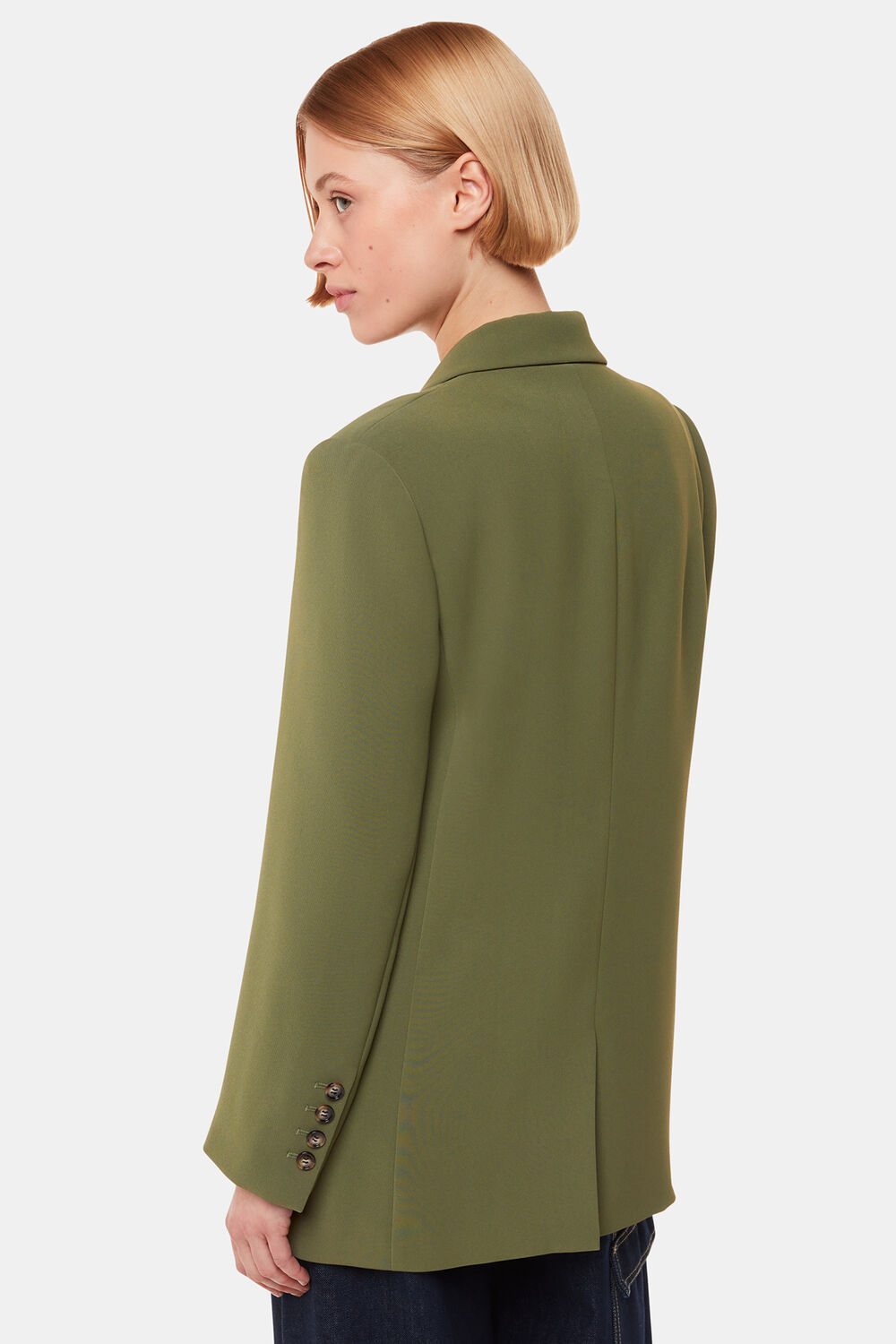 Khaki Crepe Boyfriend Blazer