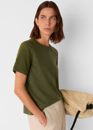Broderie Sleeve Detail Tee