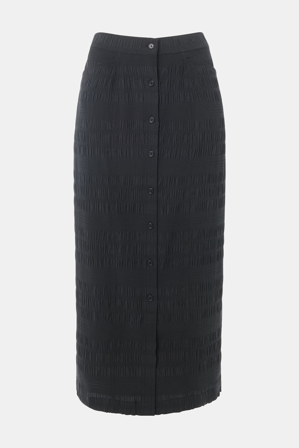 Black Sienna Plisse Midi Skirt