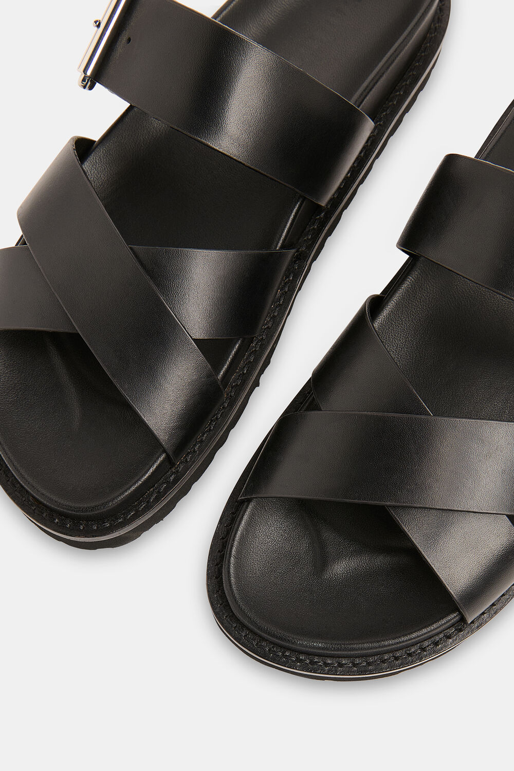 Black Celestine Buckle Detail Slider