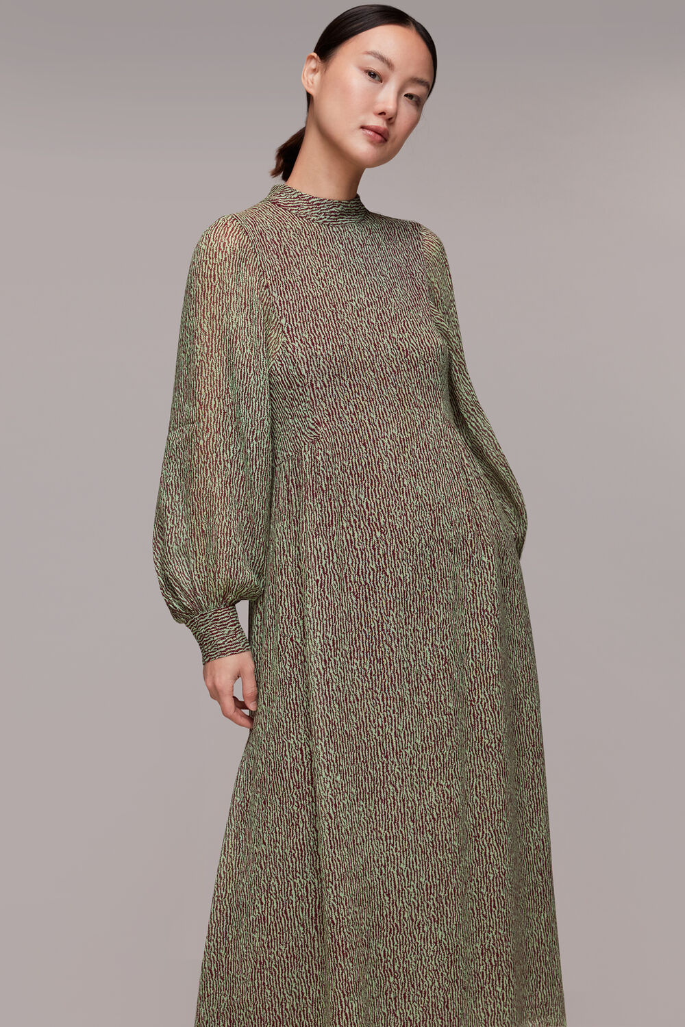 Multicolour Maze Print Midi Dress
