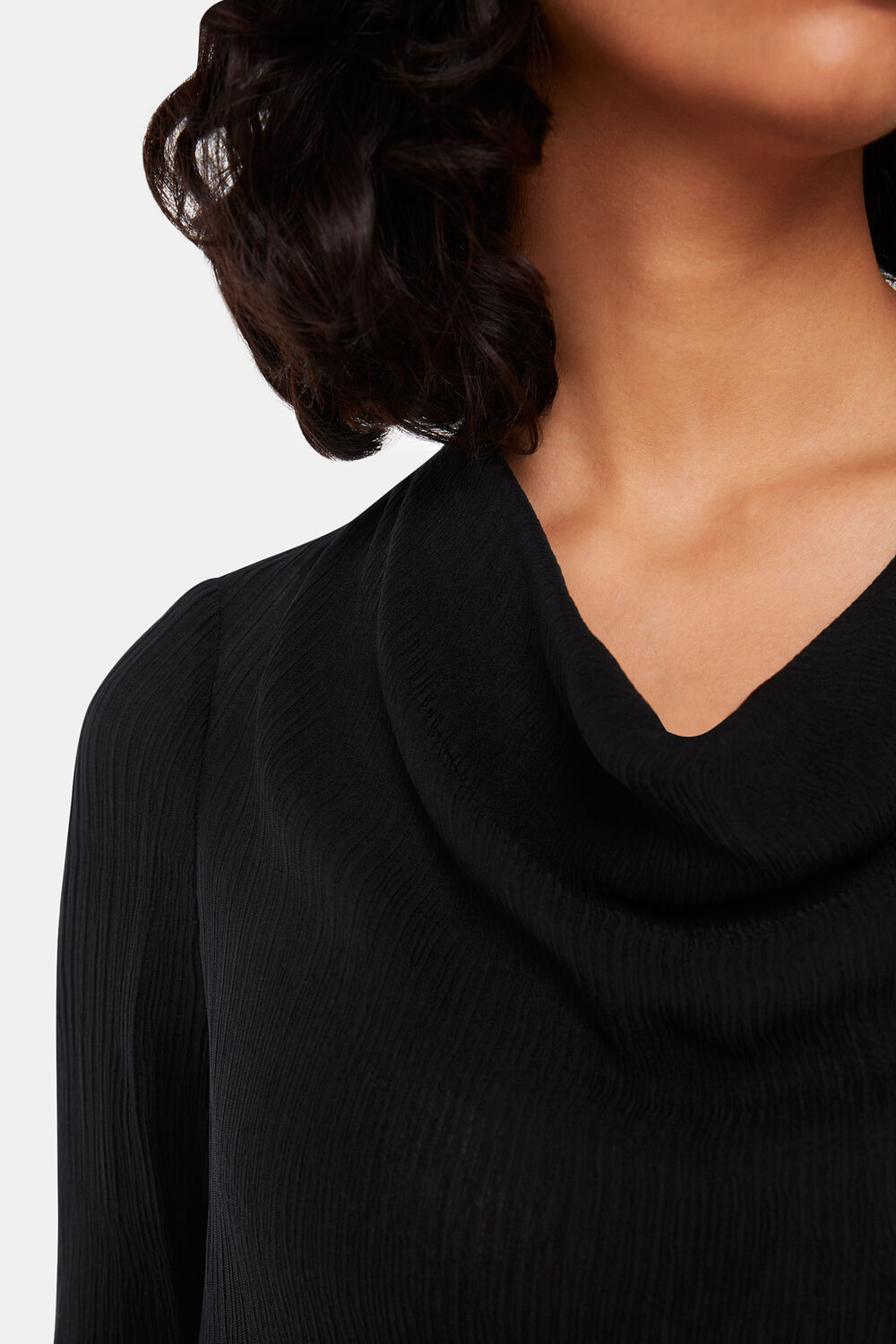 Pia Plisse Cowl Neck Top