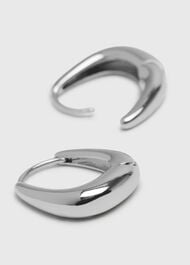 Curved Square Huggie Hoop